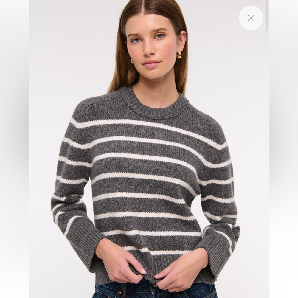 Abercrombie & Fitch Madeline textural stripe crew sweater